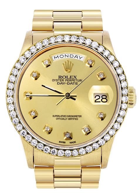 18k gold rolex day date|rolex 18 ct yellow gold.